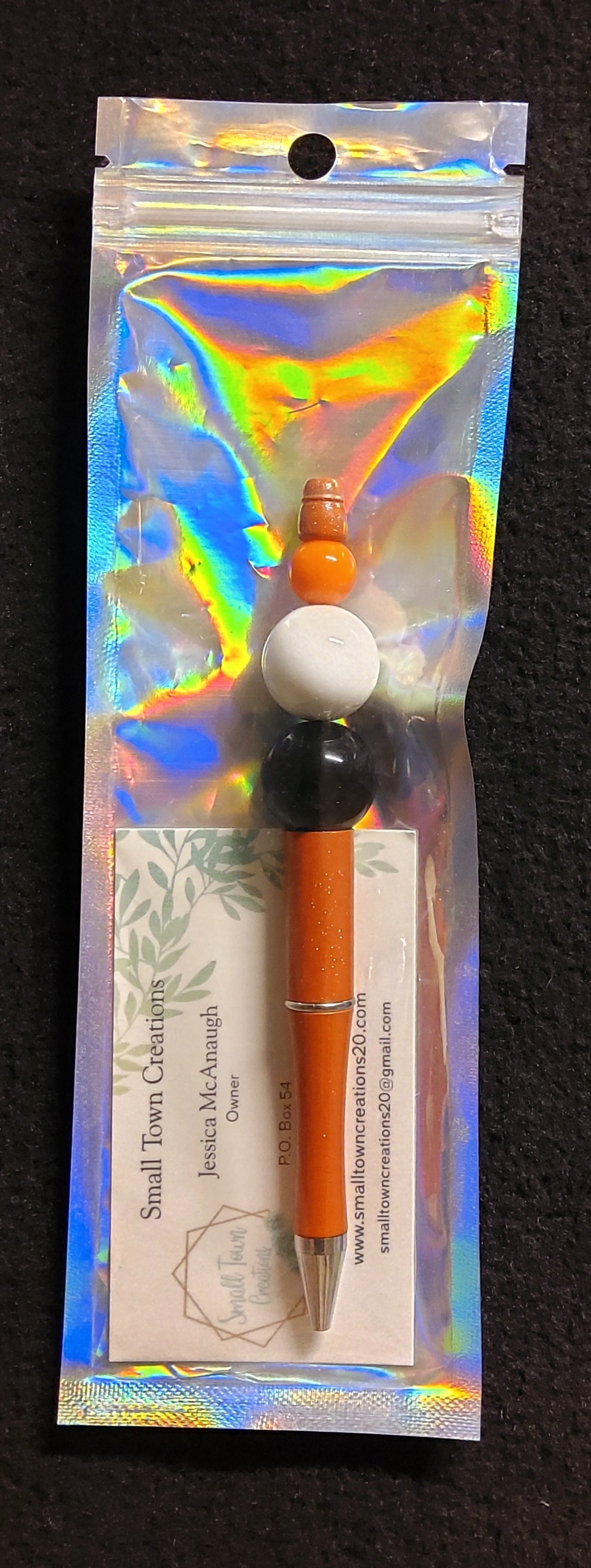 Orange Beaded Pen