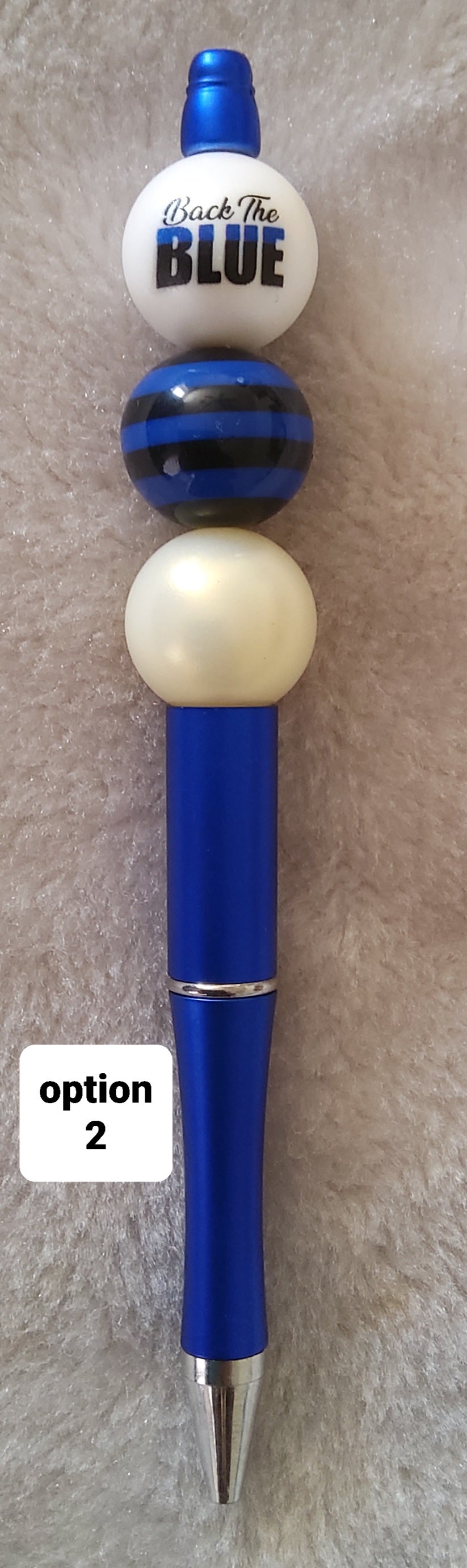 Back The Blue Beaded Pen