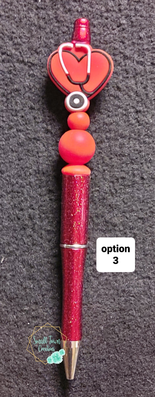 Red Nurse Beaded Pen