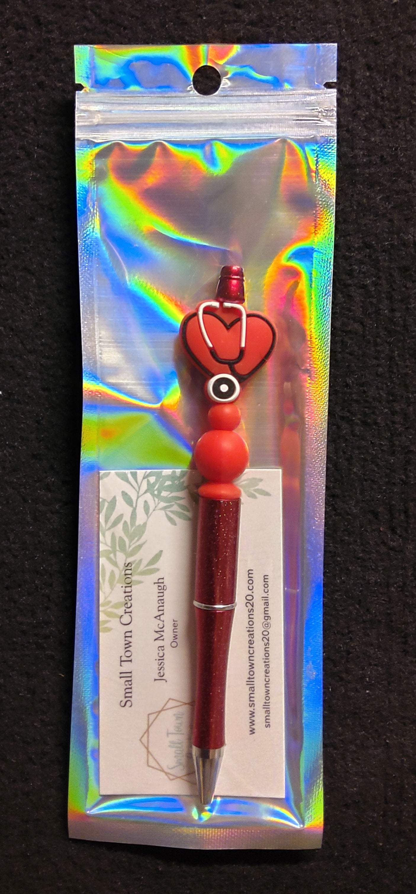 Red Nurse Beaded Pen