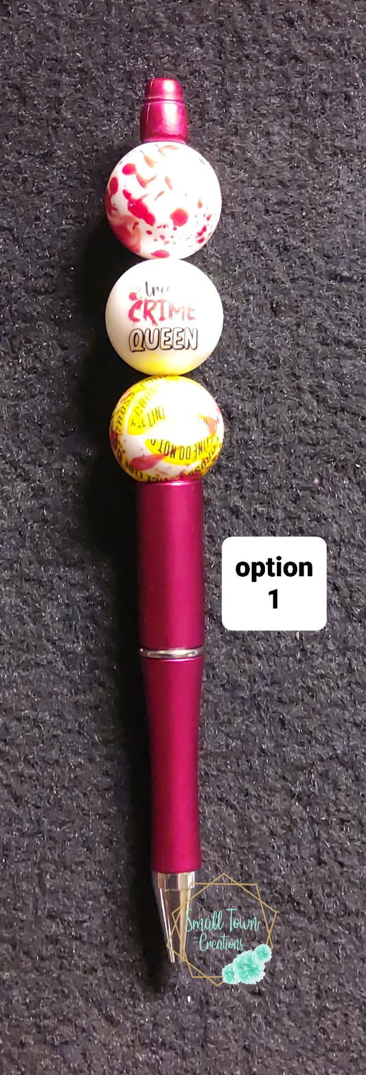 True Crime Queen Beaded Pen