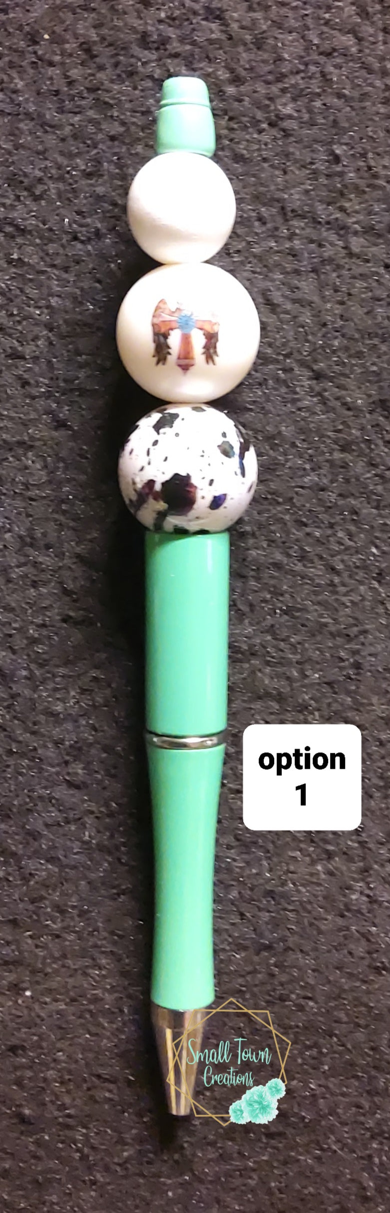 Cross with Wings Beaded Pen