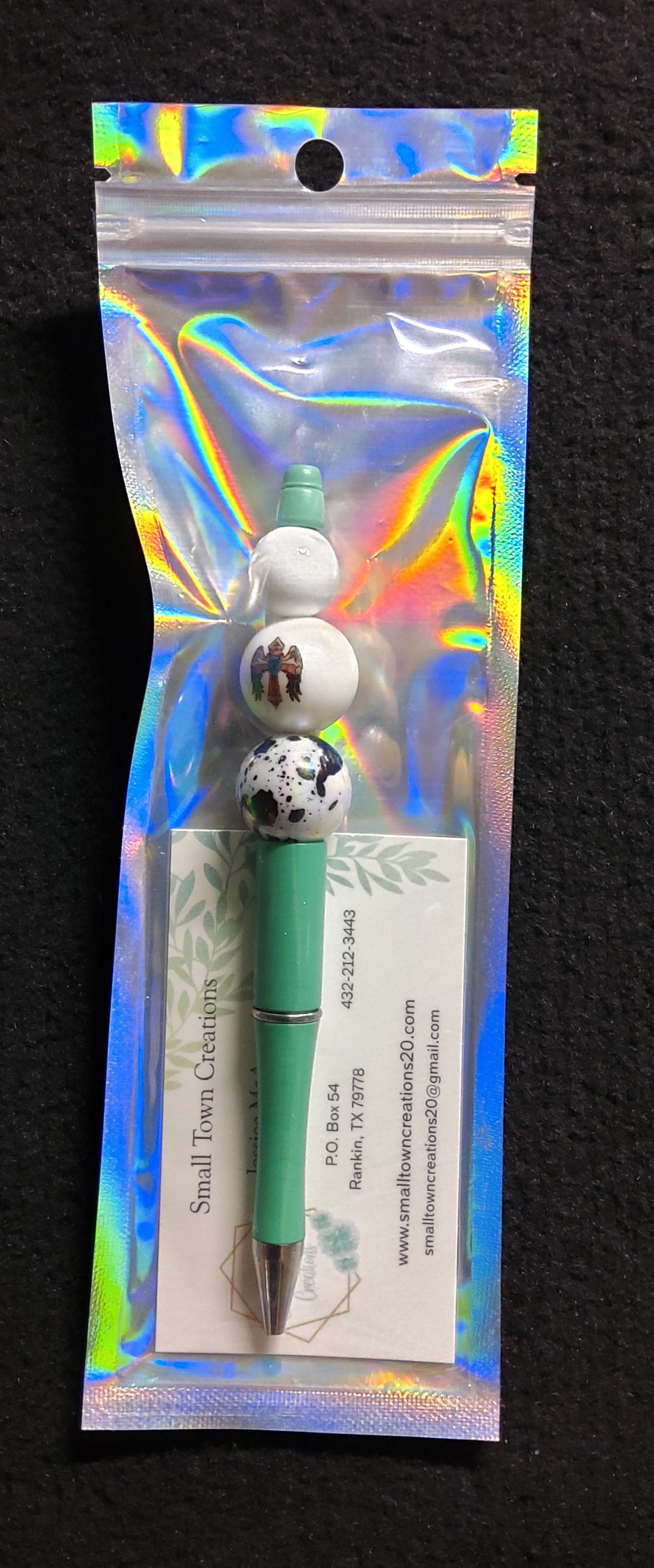Cross with Wings Beaded Pen