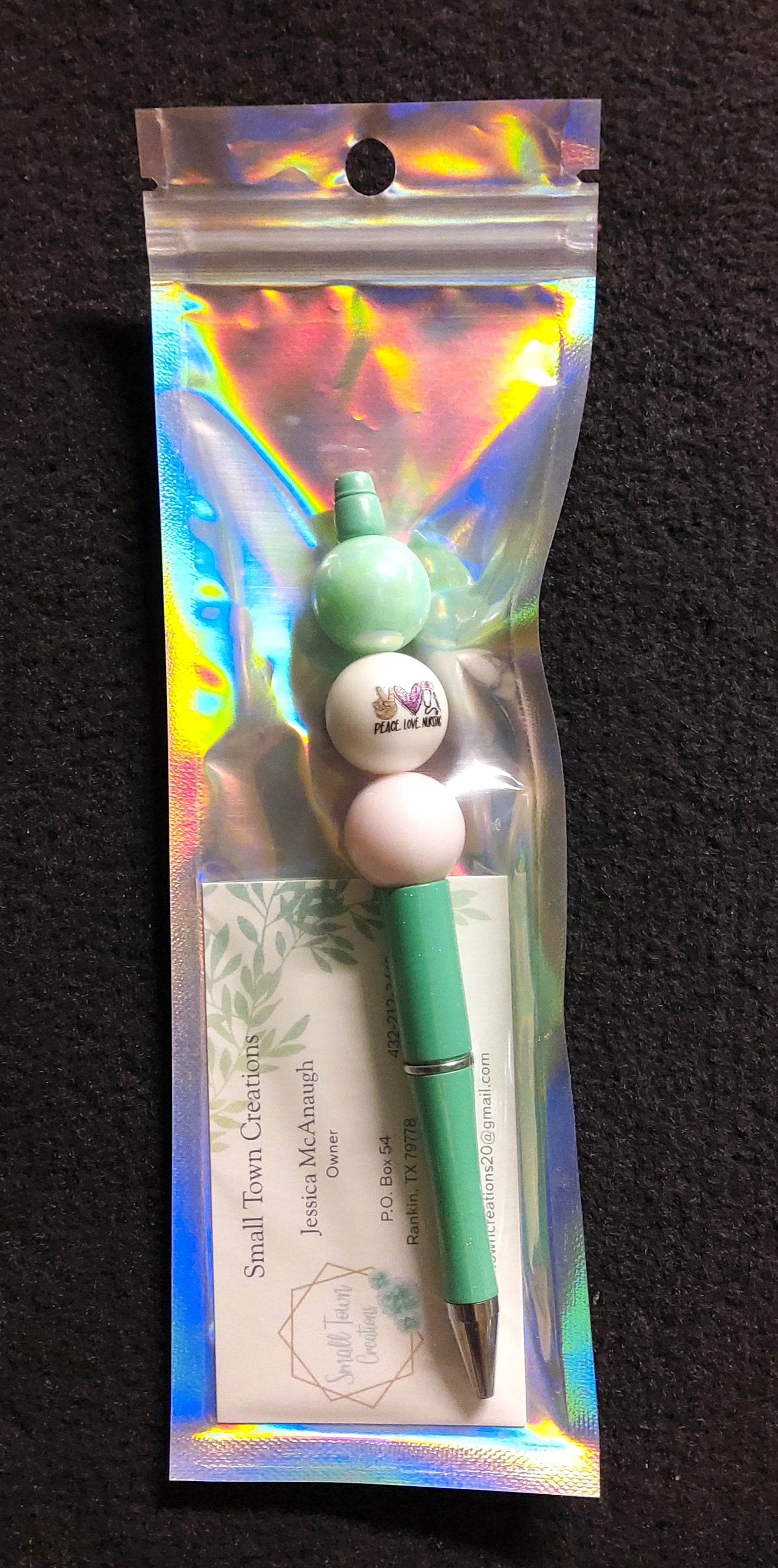 Peace,Love,Nursing Beaded Pen