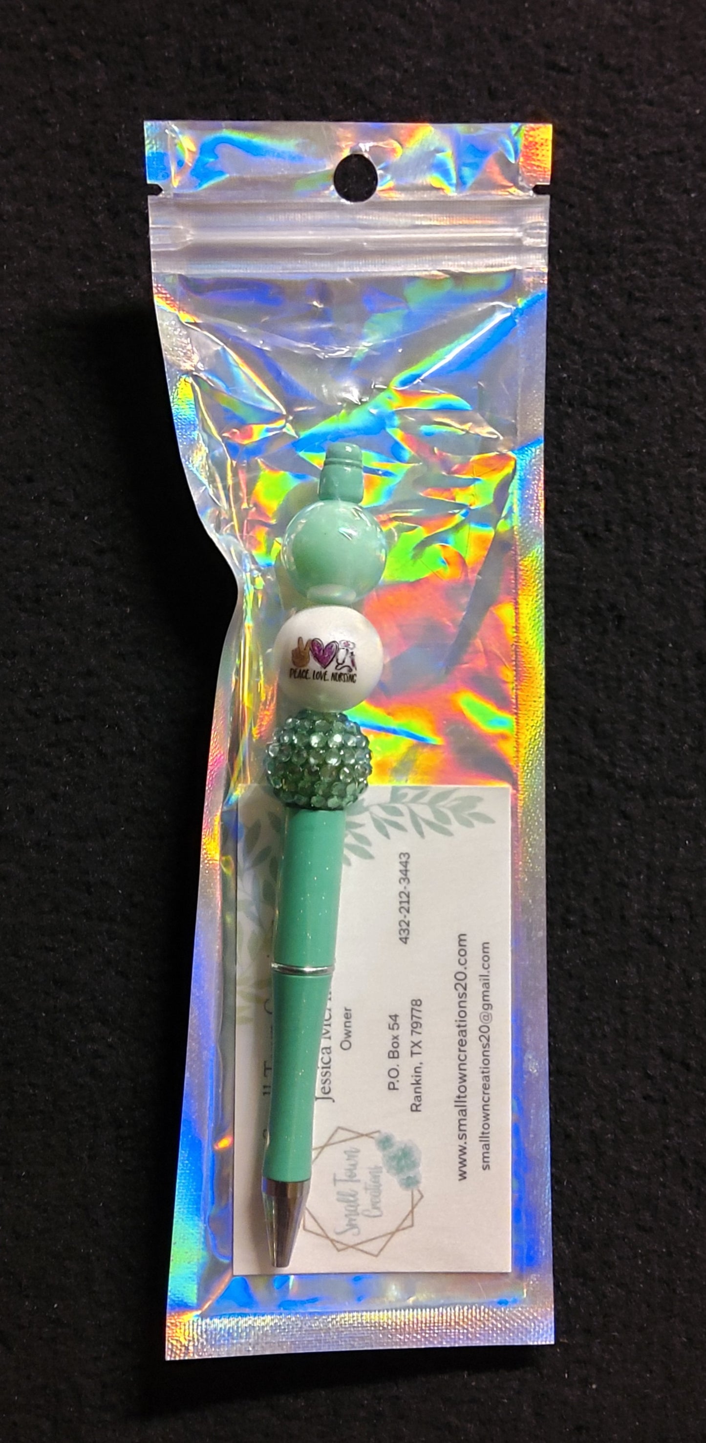 Peace,Love,Nursing Beaded Pen