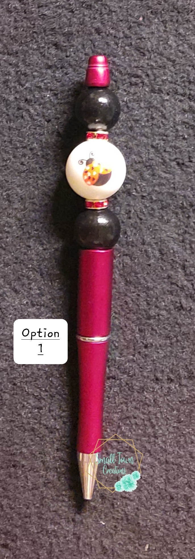 Lady Bug Beaded Pen
