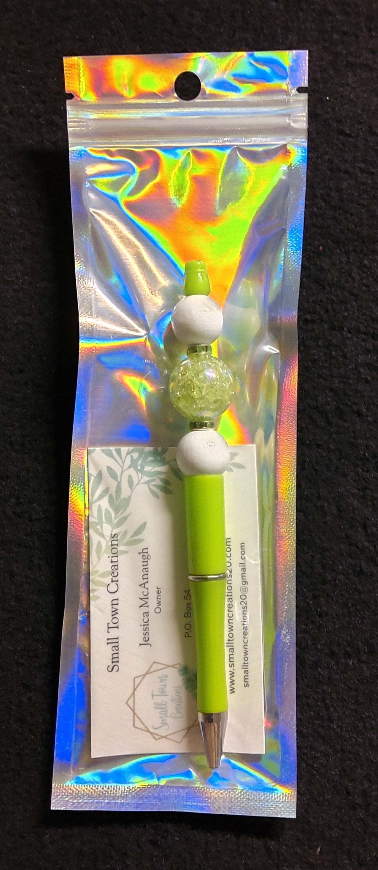 Green Beaded Pen