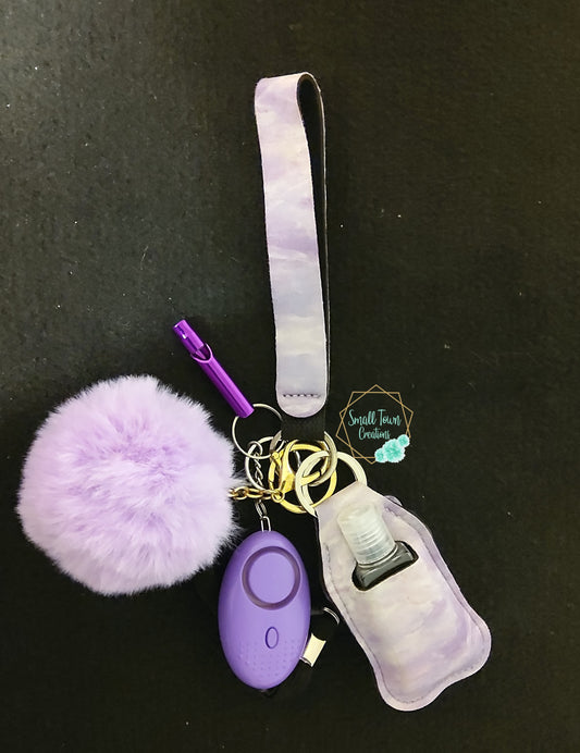 Purple Marble Adult Keychain