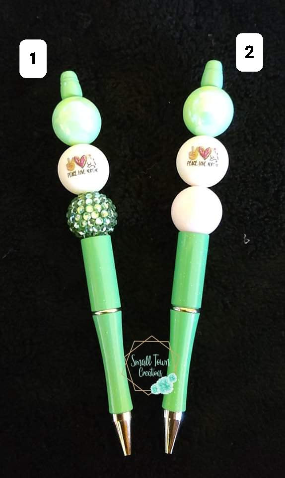 Peace,Love,Nursing Beaded Pen
