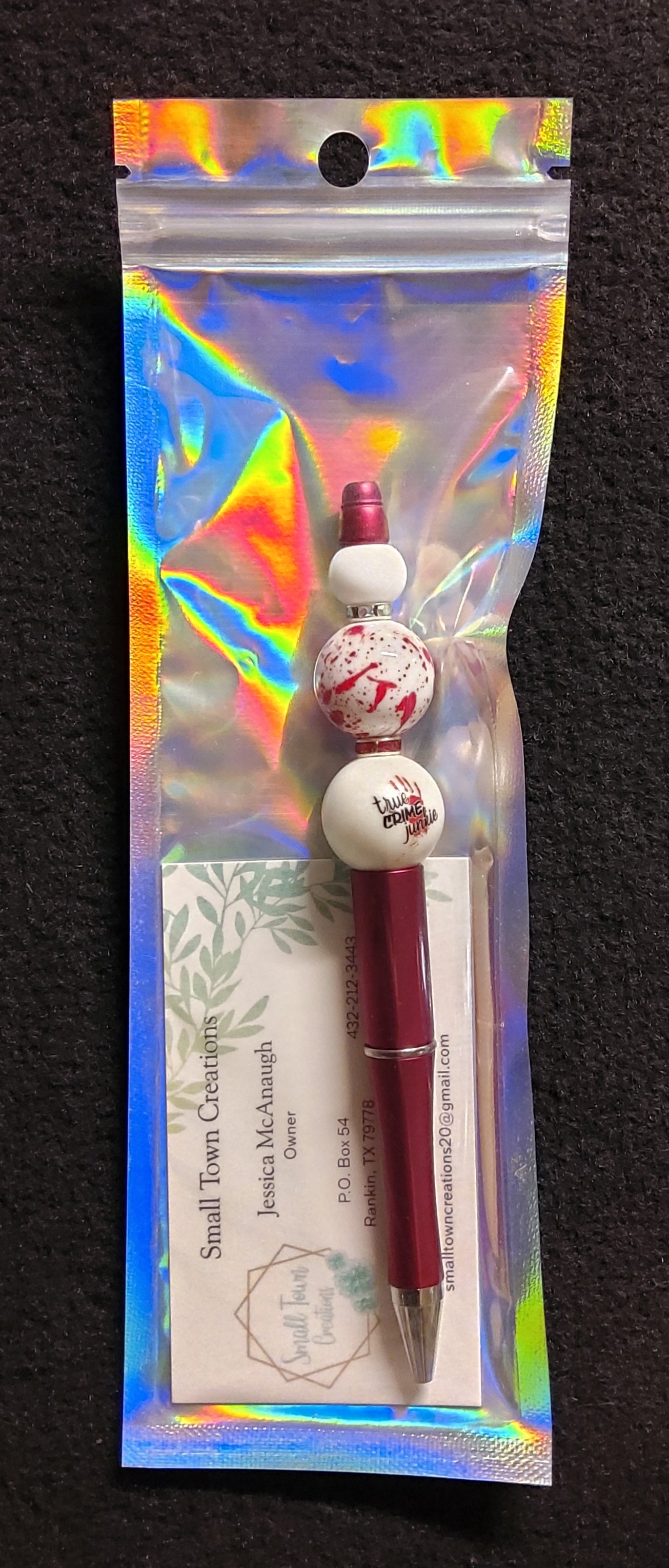 True Crime Junkie Beaded Pen
