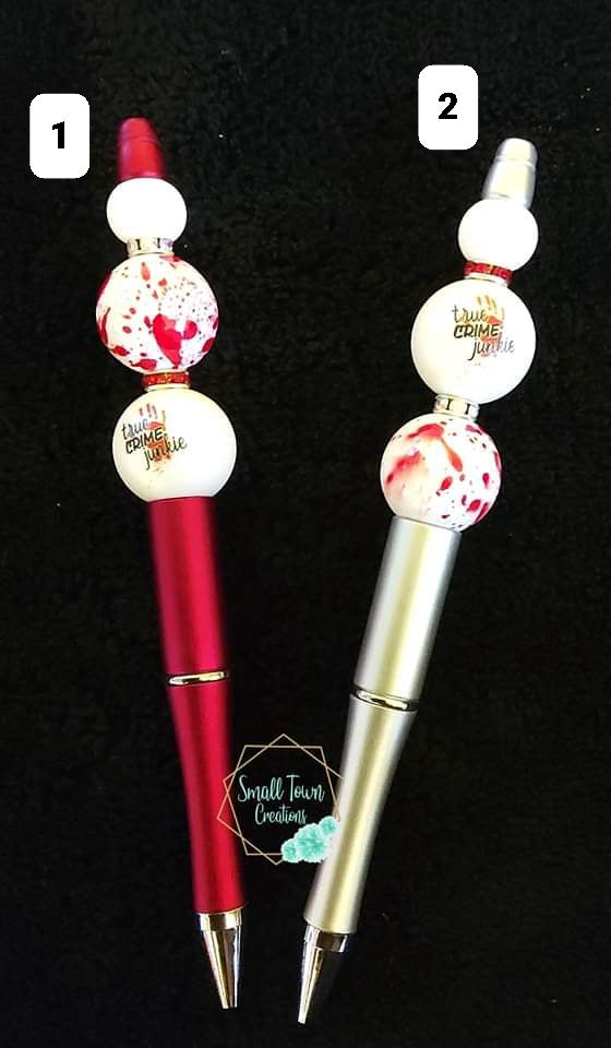 True Crime Junkie Beaded Pen
